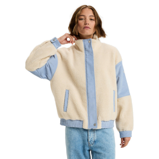 Roxy Γυναικείο μπουφάν Wrap It Up Cord - Sherpa Oversized Jacket With Corduroy Block
